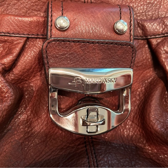 B.Makowsky rich brown leather shoulder bag. This leather is so soft and dreamy. - Picture 2 of 6